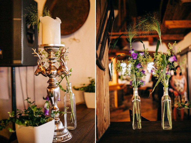 Boho inspirierte berghochzeit mit trauung im wald